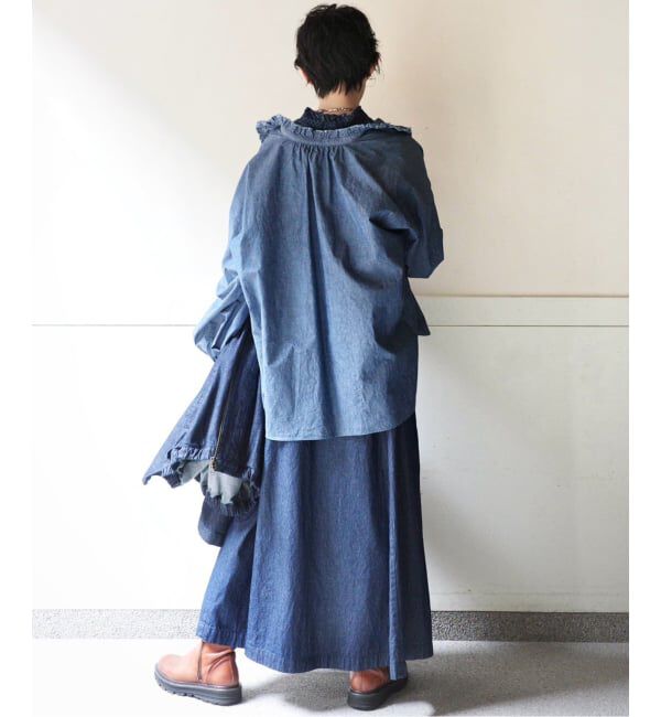 journal standard luxe「BLUEフリルブラウス」|シャツ・ブラウス|