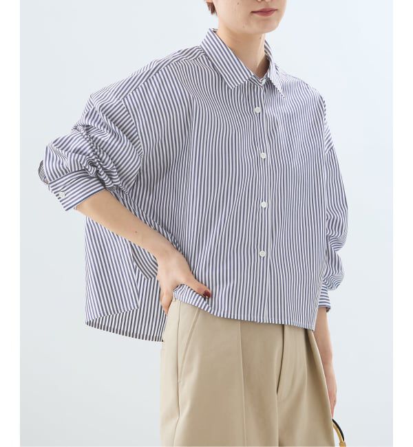 journal standard L'essage「【金子綾さん着用】刺繍ショートシャツ」|シャツ・ブラウス|ネイビー