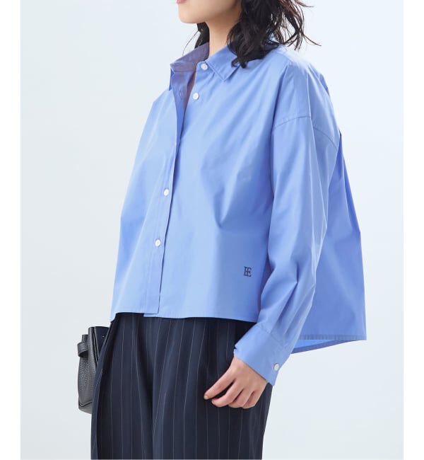 journal standard L'essage「【金子綾さん着用】刺繍ショートシャツ」|シャツ・ブラウス|ブルー