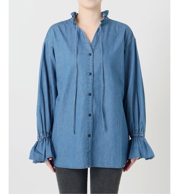 JOURNAL STANDARD relume「《追加予約》ライトデニムスタンドカラーブラウス」|シャツ・ブラウス|