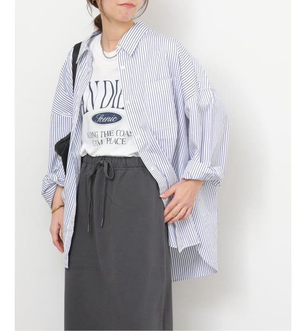 JOURNAL STANDARD relume「《予約》コンパクトコットンストライプビッグシャツ」|シャツ・ブラウス|ホワイト A