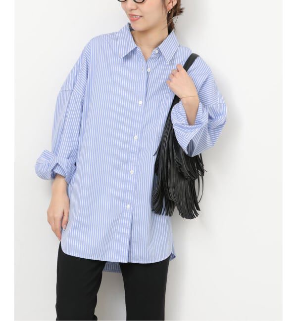 JOURNAL STANDARD relume「《予約》コンパクトコットンストライプビッグシャツ」|シャツ・ブラウス|サックスブルー