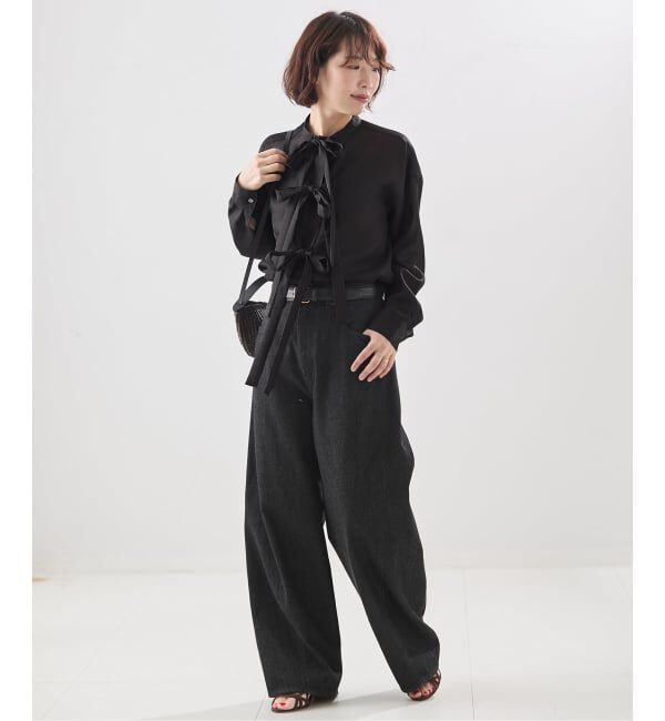 journal standard L'essage「シアーサテンリボンブラウス」|シャツ・ブラウス|