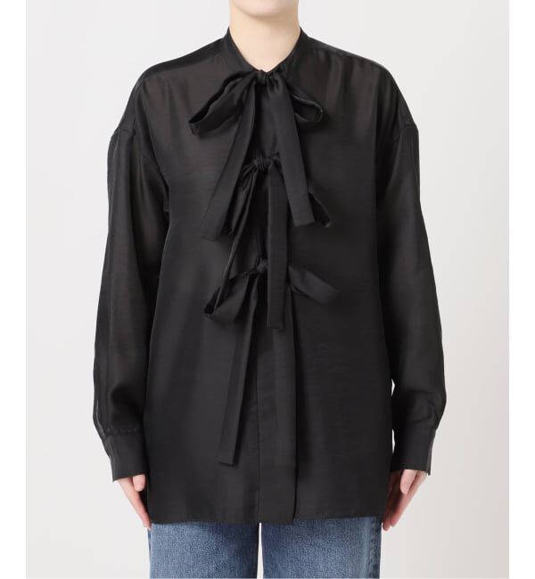 journal standard L'essage「シアーサテンリボンブラウス」|シャツ・ブラウス|