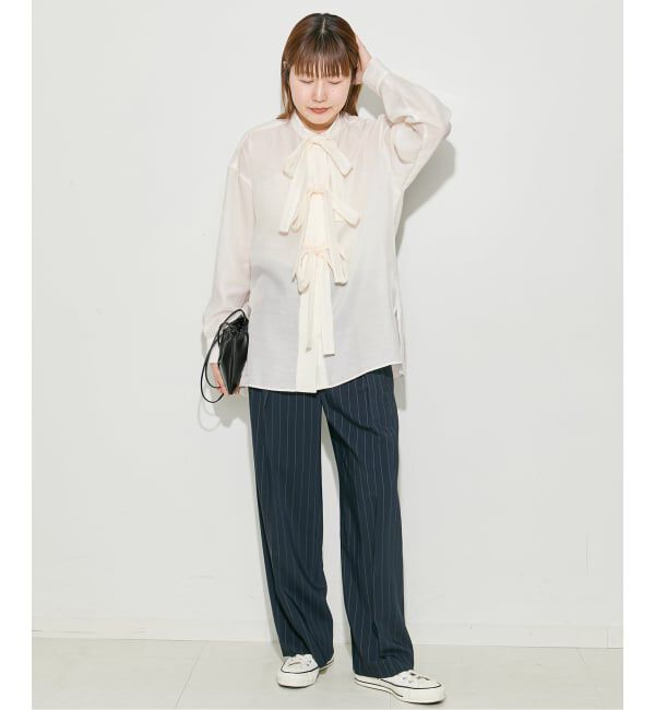 journal standard L'essage「シアーサテンリボンブラウス」|シャツ・ブラウス|