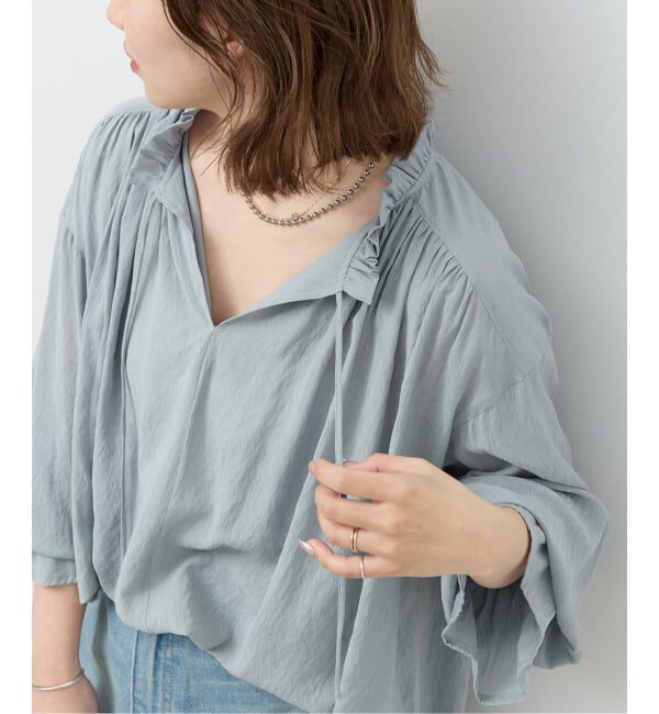 JOURNAL STANDARD relume「メランジフリルブラウス」|シャツ・ブラウス|ブルー A