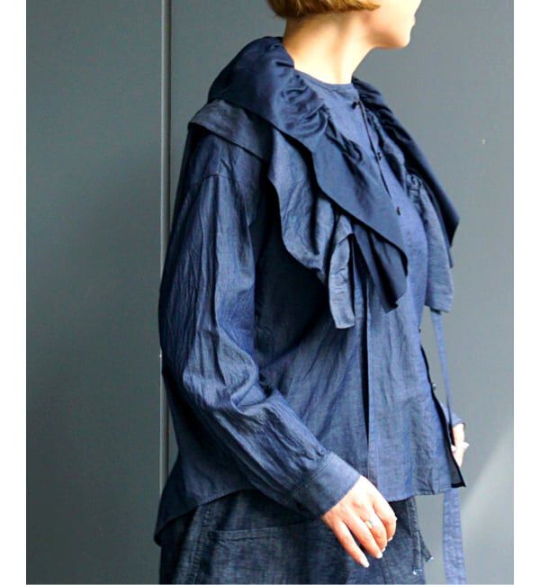 journal standard luxe「Kalina's frill SH」|シャツ・ブラウス|ネイビー