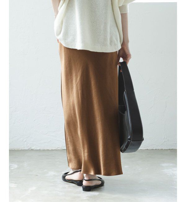 NOBLE「《追加》ナローAラインサテンスカート 2」|スカート|