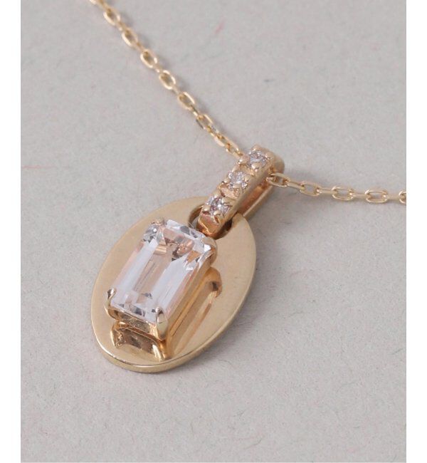 Lilas by Spick&Span「メレダイヤバチカンホワイトトパーズ45cmネックレス K10」|ネックレス|