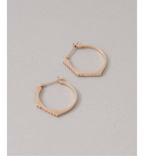 Lilas by Spick&Span「arrowラインホワイトトパーズピアス K10(両耳)」|ピアス|