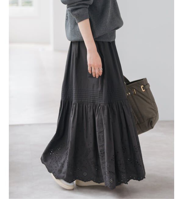 Spick and Span「《追加》エンブロイダリーレーススカート」|スカート|