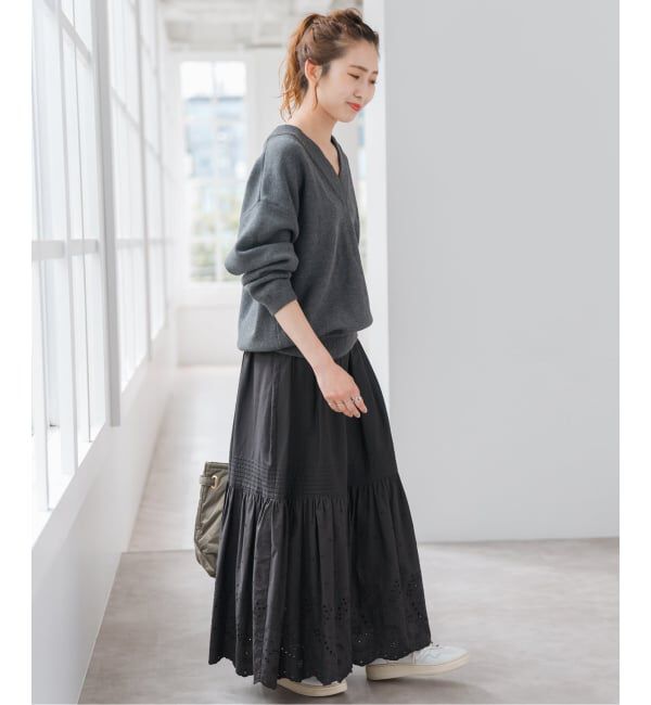 Spick and Span「《追加》エンブロイダリーレーススカート」|スカート|