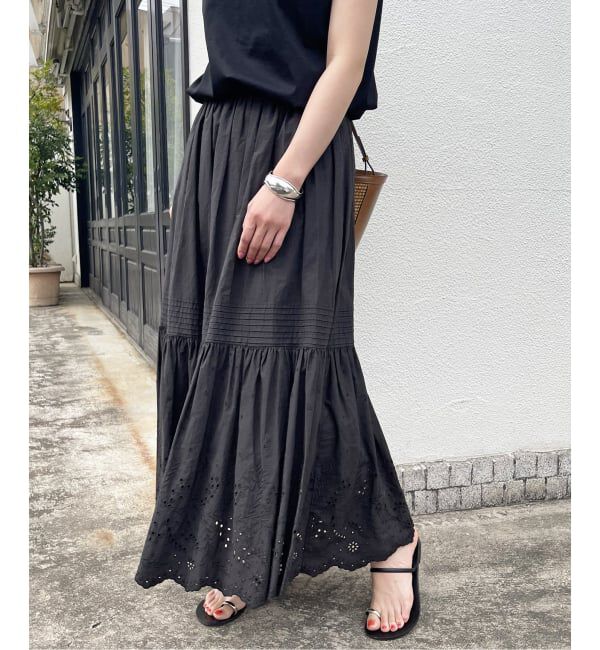 Spick and Span「《追加》エンブロイダリーレーススカート」|スカート|