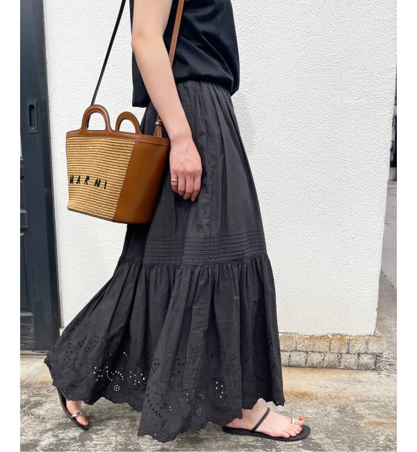 Spick and Span「《追加》エンブロイダリーレーススカート」|スカート|