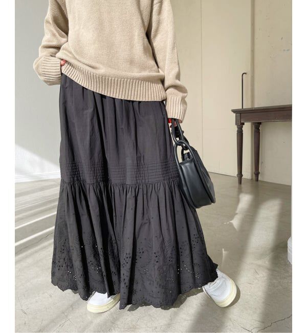 Spick and Span「《追加》エンブロイダリーレーススカート」|スカート|