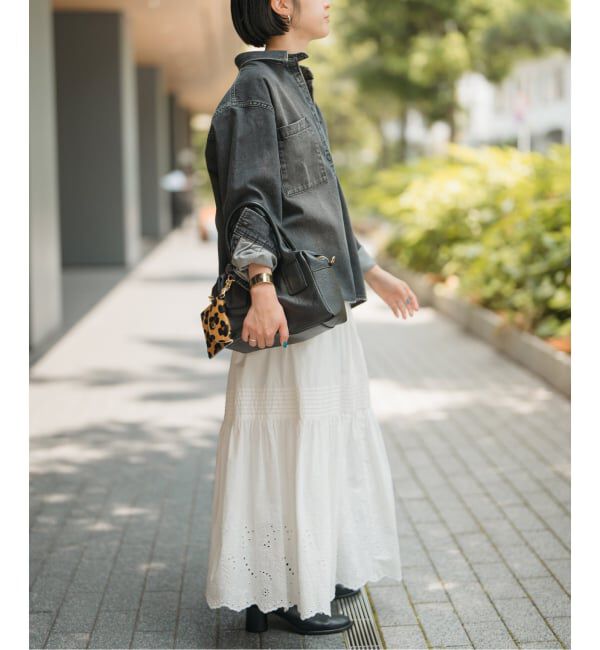 Spick and Span「《追加》エンブロイダリーレーススカート」|スカート|