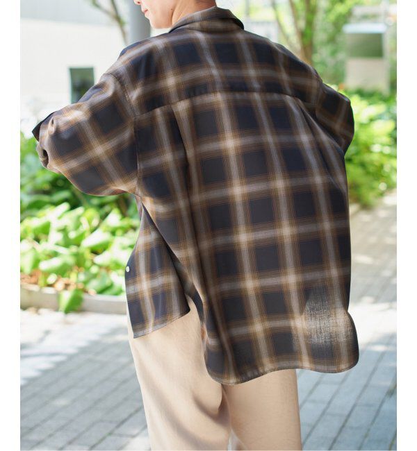 Spick and Span「《追加》メタルボタンTRチェックルーズシャツ」|シャツ・ブラウス|