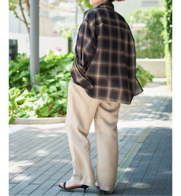 Spick and Span「《追加》メタルボタンTRチェックルーズシャツ」|シャツ・ブラウス|