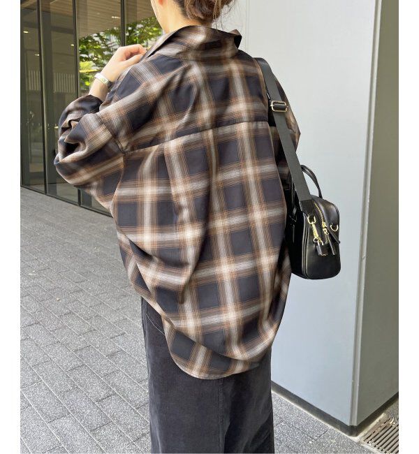 Spick and Span「《追加》メタルボタンTRチェックルーズシャツ」|シャツ・ブラウス|