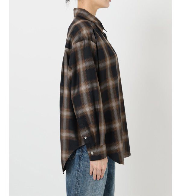 Spick and Span「《追加》メタルボタンTRチェックルーズシャツ」|シャツ・ブラウス|