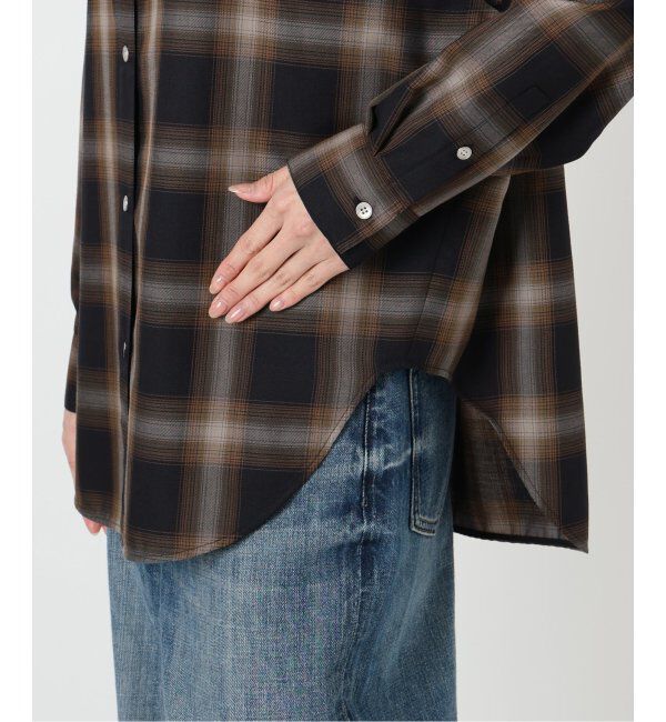 Spick and Span「《追加》メタルボタンTRチェックルーズシャツ」|シャツ・ブラウス|