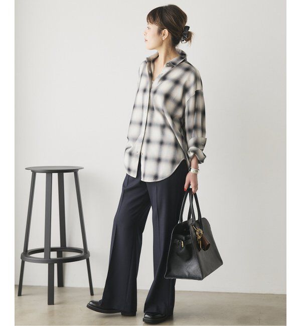 Spick and Span「《追加》メタルボタンTRチェックルーズシャツ」|シャツ・ブラウス|