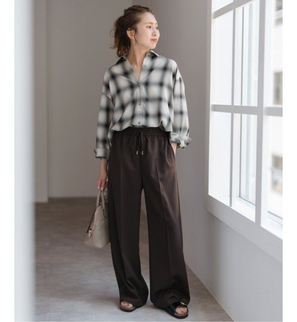 Spick and Span「《追加》メタルボタンTRチェックルーズシャツ」|シャツ・ブラウス|