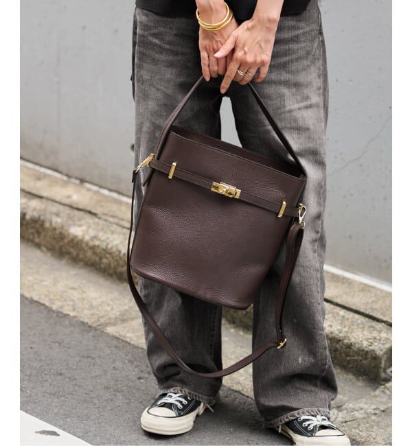 FRAMeWORK「AULENTTI/オウレンティワンハンドル金具付きbasketバック」|ハンドバッグ|