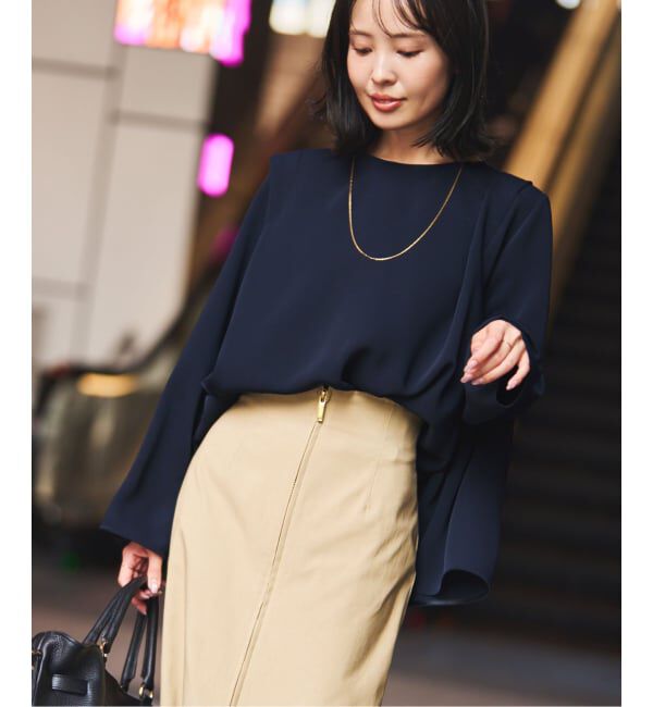 NOBLE「ドレープテントフレアブラウス」|シャツ・ブラウス|