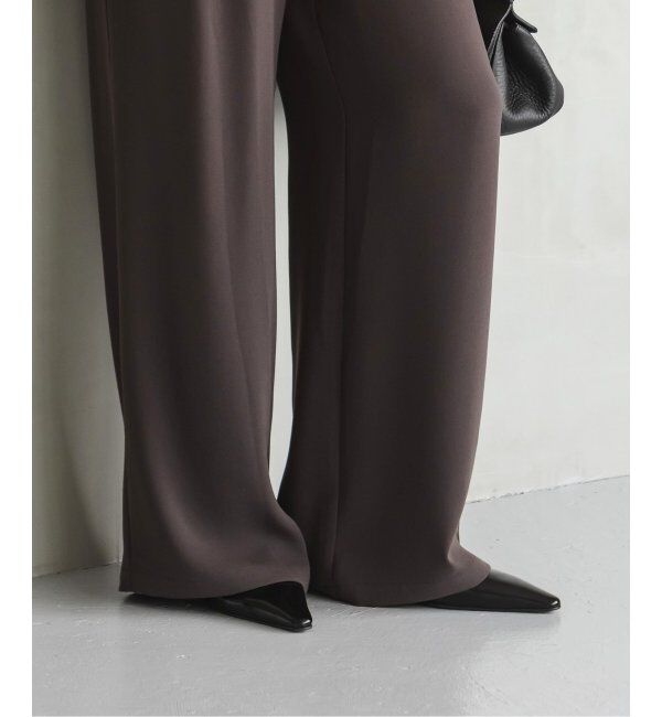 NOBLE「【洗える】ライトジョーゼットドレープパンツ」|スラックス|