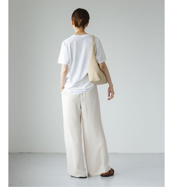 NOBLE「【洗える】ライトジョーゼットドレープパンツ」|スラックス|