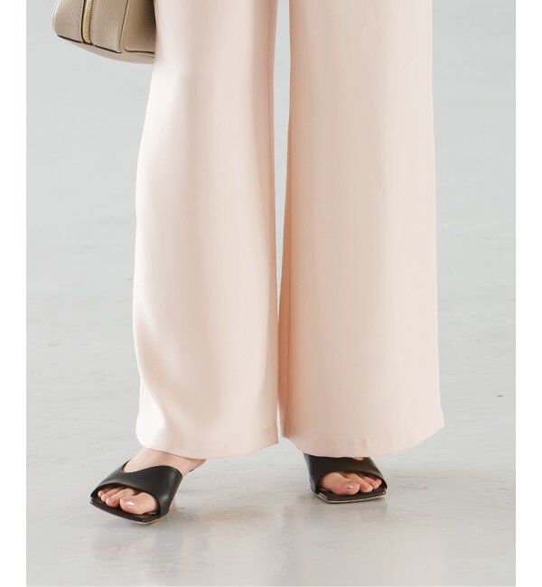 NOBLE「【洗える】ライトジョーゼットドレープパンツ」|スラックス|
