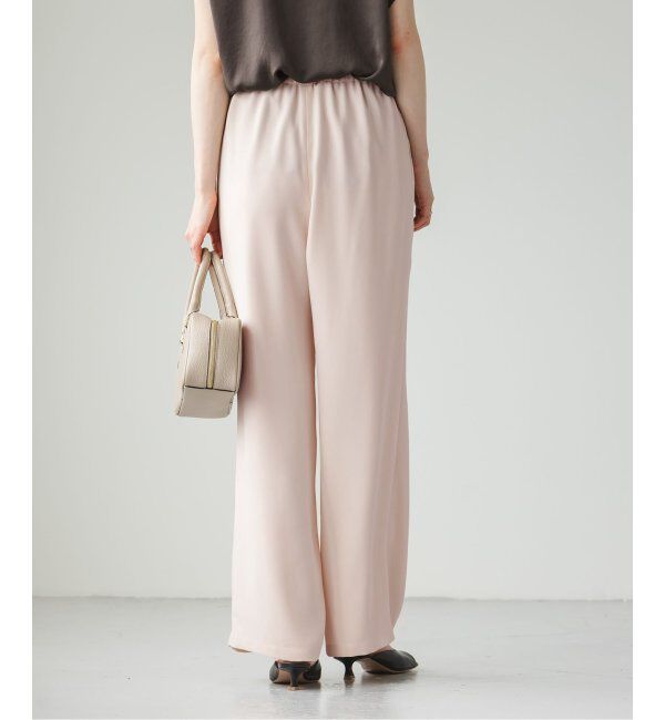 NOBLE「【洗える】ライトジョーゼットドレープパンツ」|スラックス|