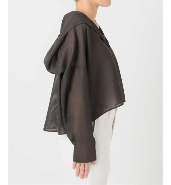 NOBLE「《追加》ブリーズメッシュショートフードブラウス」|シャツ・ブラウス|