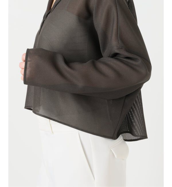 NOBLE「《追加》ブリーズメッシュショートフードブラウス」|シャツ・ブラウス|