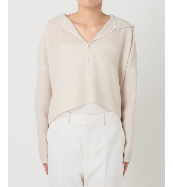 NOBLE「《追加》ブリーズメッシュショートフードブラウス」|シャツ・ブラウス|