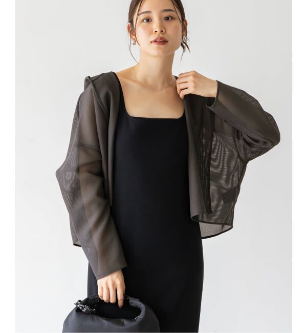 NOBLE「《追加》ブリーズメッシュショートフードブラウス」|シャツ・ブラウス|