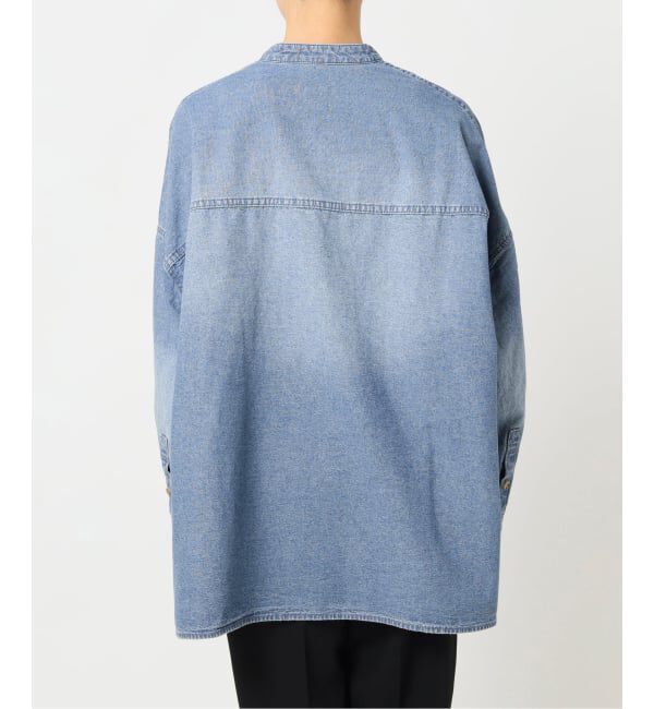 Spick and Span「《追加》バンドカラーボックスダンガリーシャツ」|シャツ・ブラウス|