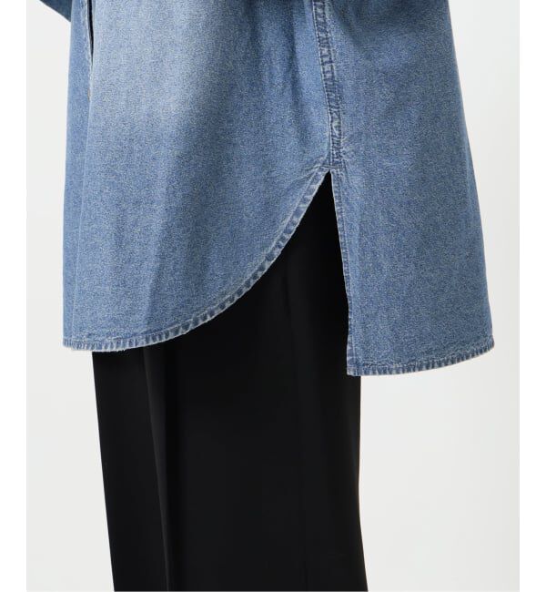 Spick and Span「《追加》バンドカラーボックスダンガリーシャツ」|シャツ・ブラウス|