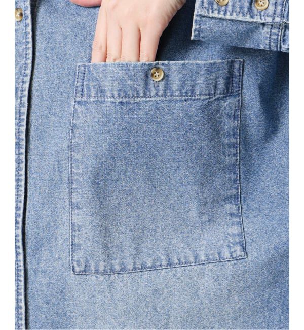 Spick and Span「《追加》バンドカラーボックスダンガリーシャツ」|シャツ・ブラウス|