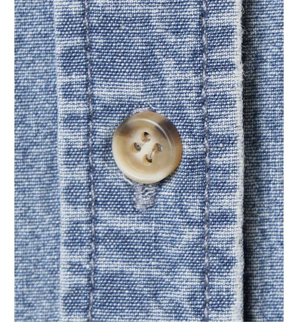 Spick and Span「《追加》バンドカラーボックスダンガリーシャツ」|シャツ・ブラウス|