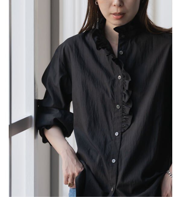 NOBLE「シルキーコットンフリルディテールブラウス」|シャツ・ブラウス|