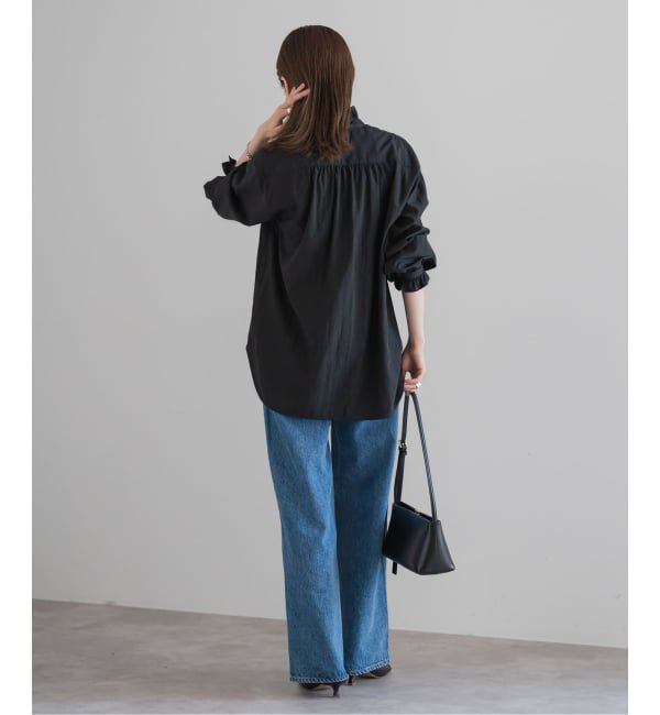 NOBLE「シルキーコットンフリルディテールブラウス」|シャツ・ブラウス|