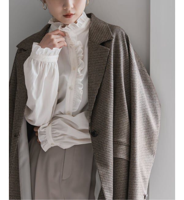 NOBLE「シルキーコットンフリルディテールブラウス」|シャツ・ブラウス|
