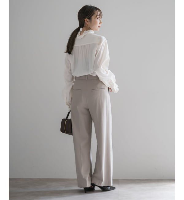 NOBLE「シルキーコットンフリルディテールブラウス」|シャツ・ブラウス|