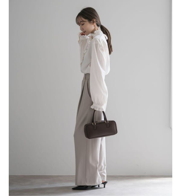 NOBLE「シルキーコットンフリルディテールブラウス」|シャツ・ブラウス|