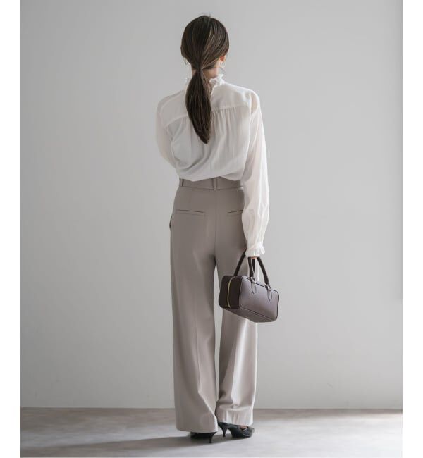 NOBLE「シルキーコットンフリルディテールブラウス」|シャツ・ブラウス|