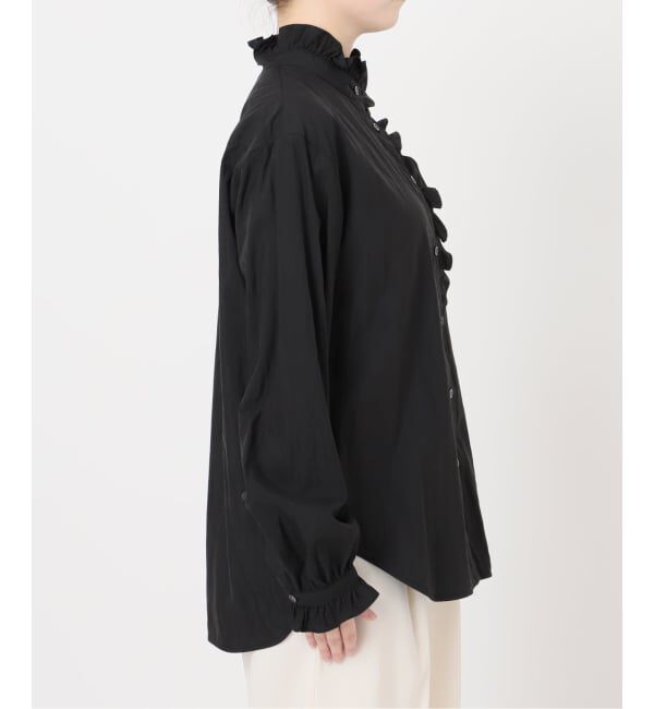 NOBLE「シルキーコットンフリルディテールブラウス」|シャツ・ブラウス|