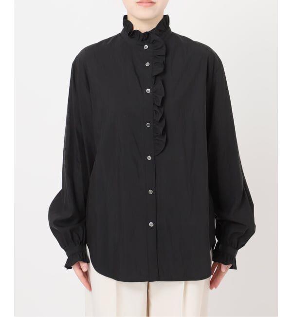 NOBLE「シルキーコットンフリルディテールブラウス」|シャツ・ブラウス|