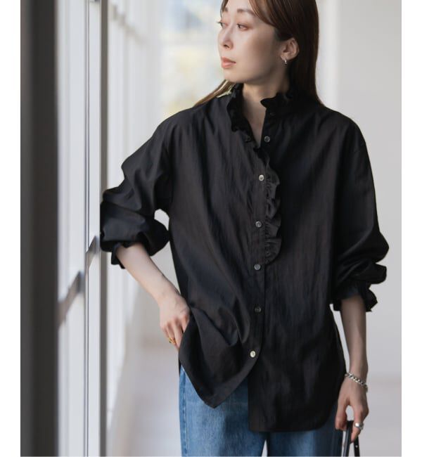 NOBLE「シルキーコットンフリルディテールブラウス」|シャツ・ブラウス|